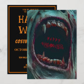 INVITATION HALLOWEEN SCARY MONSTER COSTUME PARTI (Devant / Derrière)