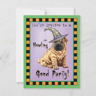 Invitation Halloween Shar-Pei