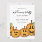 Invitation Halloween Simple Citrouille Mignonne QR Code Map I (Devant)