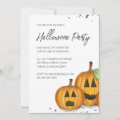 Invitation Halloween Simple migre Citrouille QR Code Social M (Devant)