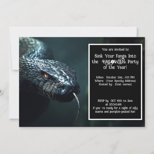 Invitation Halloween Sinister Serpent Halloween Bash (Devant)