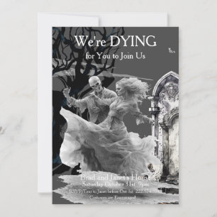 Invitation Halloween Skeletal Couple Costume Party