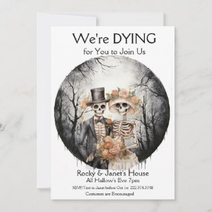 Invitation Halloween Skeletal Couple Costume Party