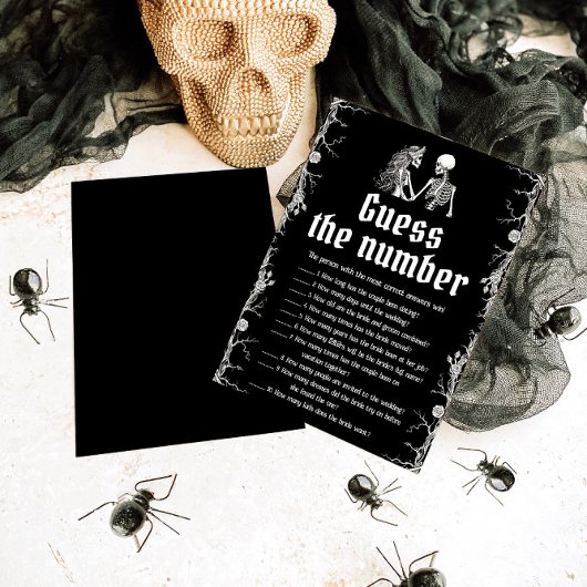 Invitation Halloween Skeleton devine le numéro jeu nuptial