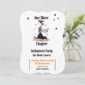 Invitation Halloween Skeleton Lecture Livre Love Party (Debout devant)