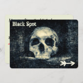 Invitation Halloween Skull Black Spot Pirate Party (Devant / Derrière)