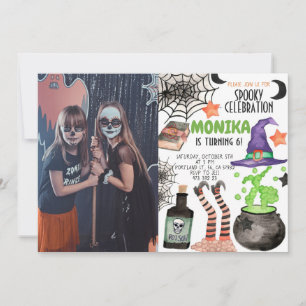 Invitation Halloween sorcière Cauldron Anniversaire de enfant