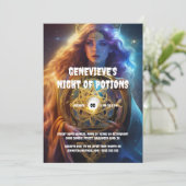 Invitation Halloween sorcière celtique imaginaire fille de la (Debout devant)