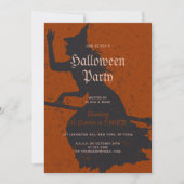 Invitation Halloween Sorcière magique Trick ou Treat Grunge (Devant)