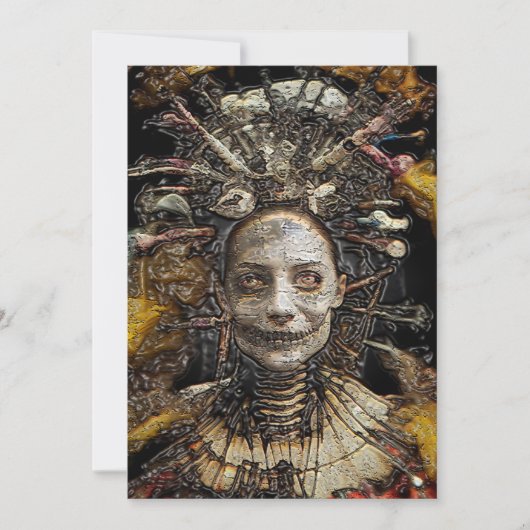 Invitation Halloween sorcière noire (Devant)