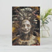 Invitation Halloween sorcière noire (Debout devant)