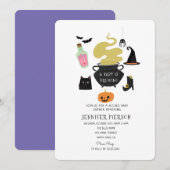 Invitation Halloween sorcière Un bébé brasse du Baby shower (Devant / Derrière)