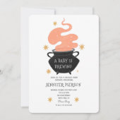 Invitation Halloween sorcière Un bébé brasse du Baby shower (Devant)