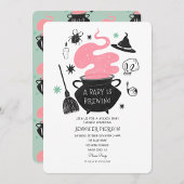 Invitation Halloween sorcière Un bébé brasse du Baby shower