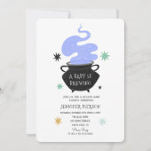 Invitation Halloween sorcière Un bébé brasse du Baby shower (Devant)