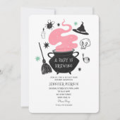 Invitation Halloween sorcière Un bébé brasse du Baby shower (Devant)