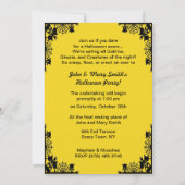 Invitation Halloween sorcière vintage et chat noir (Dos)