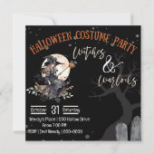 Invitation Halloween sorcières et démonistes (Devant)