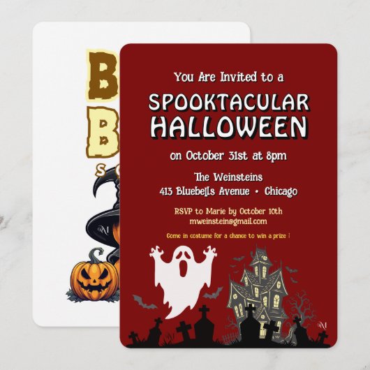 Invitation : HALLOWEEN Spectaculaire de l'épouvant (Devant / Derrière)
