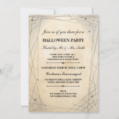 Invitation Halloween Spider Black Gothic Frame Party Invitati (Devant)