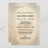 Invitation Halloween Spider Black Gothic Frame Party Invitati (Devant / Derrière)