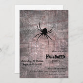 Invitation Halloween Spider Party (Devant / Derrière)