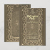 Invitation Halloween Spider Snakes Crâne Sepia Vintage Déplai (Devant / Derrière)