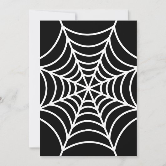 Invitation Halloween Spider Web Éffrayant moderne Orange Part (Dos)
