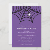 Invitation Halloween Spider Web Éffrayant moderne violet Part (Devant)