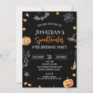 Invitation Halloween Spooktaculaire 10e anniversaire, Anniver
