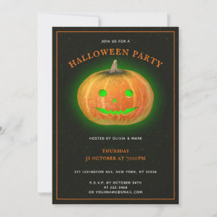 Invitation Halloween Spooktaculaire Citrouille Smile Grunge