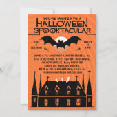 Invitation Halloween Spooktacular 1960s Mi-siècle Retro Bat (Devant)