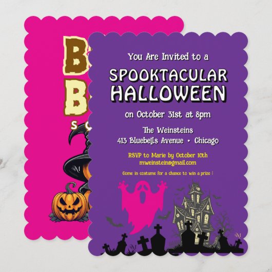 Invitation : HALLOWEEN Spooktacular #2 (Devant / Derrière)