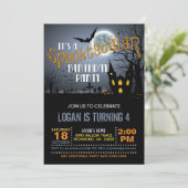 Invitation Halloween Spooktacular Anniversaire Fête Invitatio (Debout devant)