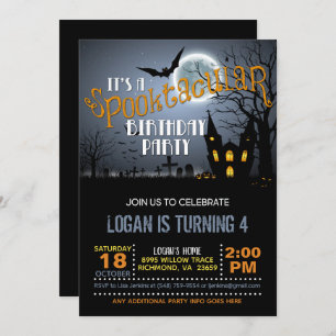 Invitation Halloween Spooktacular Anniversaire Fête Invitatio