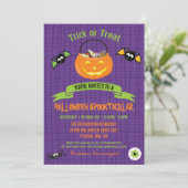 Invitation Halloween Spooktacular Citrouille Party (Debout devant)