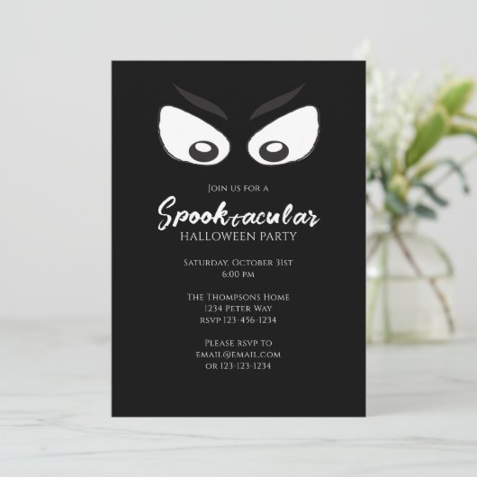 Invitation Halloween Spooktacular Ghost QR Code médias sociau (Debout devant)