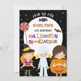 Invitation Halloween Spooktacular Girls 6e anniversaire