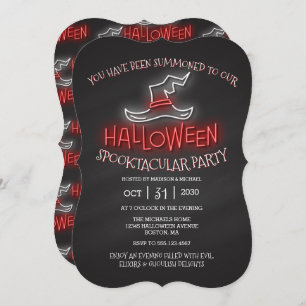 Invitation Halloween Spooktacular Neon Witch Parti Casquette