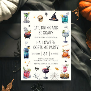Invitation Halloween Spooktacular Party aquarelle