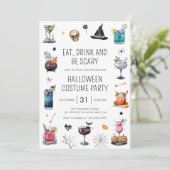 Invitation Halloween Spooktacular Party aquarelle (Debout devant)