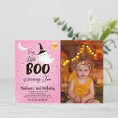 Invitation Halloween Spooktacular rose Fantôme Anniversaire (Debout devant)
