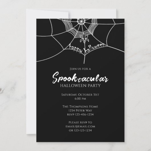 Invitation Halloween Spooktacular Spider QR Code Social Media (Devant)