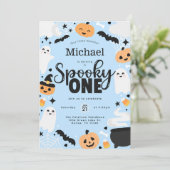 Invitation Halloween Spooky One Birthday Party (Debout devant)
