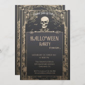 Invitation Halloween squelette classique (Devant / Derrière)