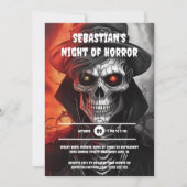 Invitation Halloween squelette face éffrayant monstre gothiqu (Devant)