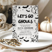 Invitation Halloween squelette Fête des mariées fantôme