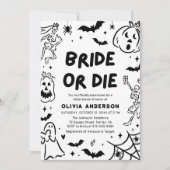 Invitation Halloween squelette Fête des mariées fantôme (Devant)
