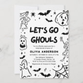 Invitation Halloween squelette Fête des mariées fantôme (Devant)