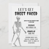 Invitation Halloween squelette Let's Get Sheet Fac (Devant)